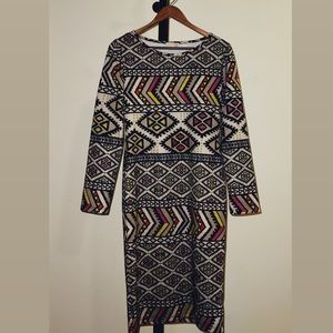 Gianni Binni long sleeve tribal print long sleeve dress.